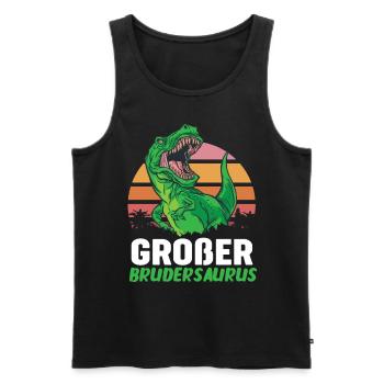 Dinosaurier Großer Bruder - Männer Premium Bio Tank Top - Schwarz - Vorne - Michal (187cm)