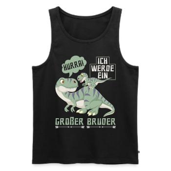 Dinosaurier Großer Bruder - Männer Premium Bio Tank Top - Schwarz - Vorne - Michal (187cm)