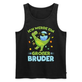 Ich werde ein Großer Bruder Dinosaurier - Männer Premium Bio Tank Top - Schwarz - Vorne - Michal (187cm)
