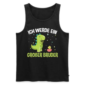Großer Bruder Dinosaurier - Männer Premium Bio Tank Top - Schwarz - Vorne - Michal (187cm)