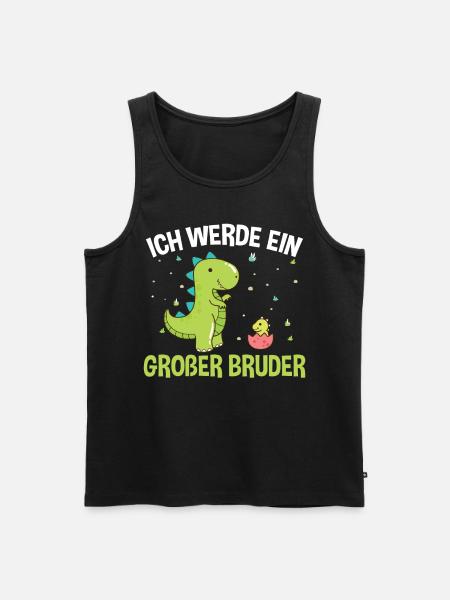Großer Bruder Dinosaurier - Männer Premium Bio Tank Top - Schwarz