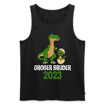 2023 Großer Bruder Dinosaurier - Männer Premium Bio Tank Top - Schwarz - Vorne - Michal (187cm)