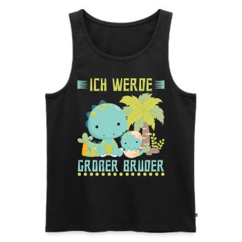 Dinosaurier Ich werde Großer Bruder - Männer Premium Bio Tank Top - Schwarz - Vorne - Michal (187cm)
