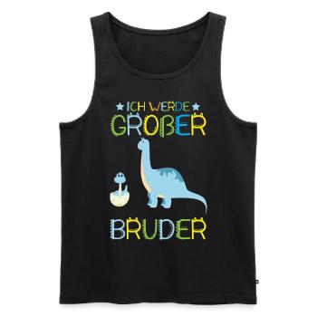 Großer Bruder Dinosaurier - Männer Premium Bio Tank Top - Schwarz - Vorne - Michal (187cm)