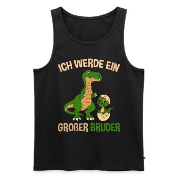 Ich werde Großer Bruder Dinosaurier - Männer Premium Bio Tank Top - Schwarz - Vorne - Michal (187cm)