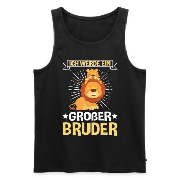 Ich werde Großer Bruder Löwe - Männer Premium Bio Tank Top - Schwarz - Vorne - Michal (187cm)