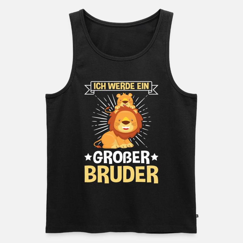 Ich werde Großer Bruder Löwe - Männer Premium Bio Tank Top - Schwarz