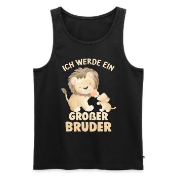 Großer Bruder Löwen - Männer Premium Bio Tank Top - Schwarz - Vorne - Michal (187cm)