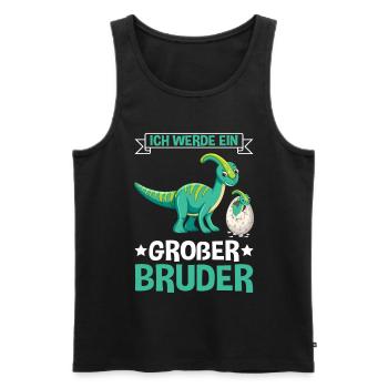 Dinosaurier Großer Bruder Dino - Männer Premium Bio Tank Top - Schwarz - Vorne - Michal (187cm)