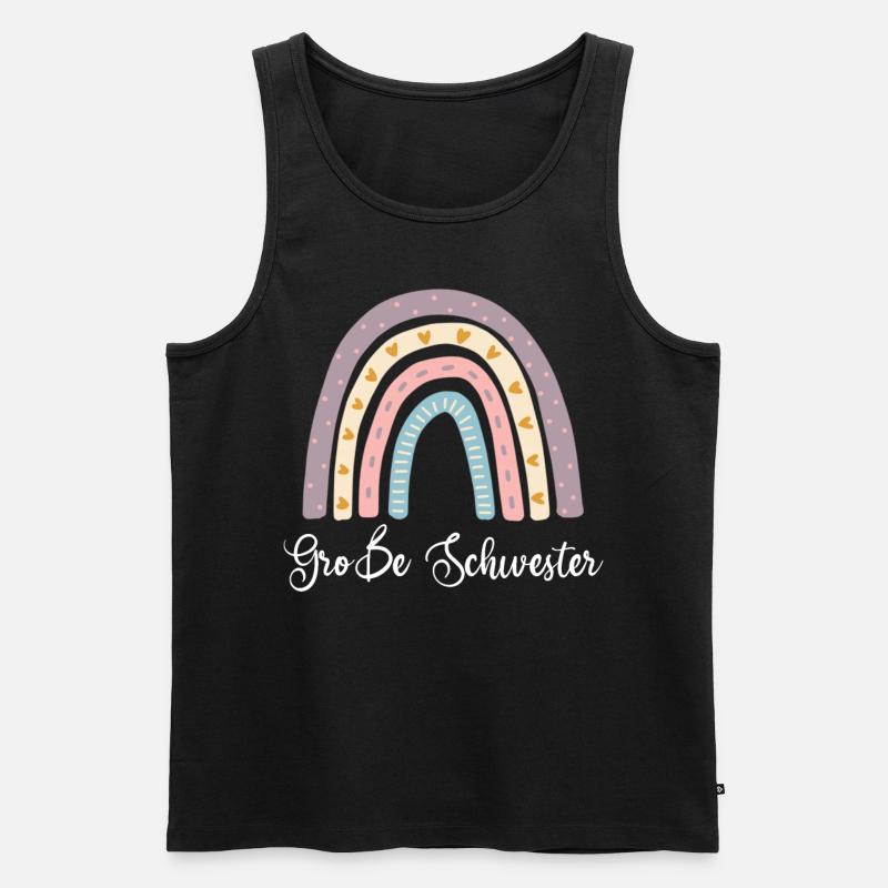 Große Schwester Regenbogen - Männer Premium Bio Tank Top - Schwarz