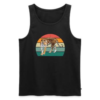 amurtiger tigerkäfig großkatze katze asien tiger - Männer Premium Bio Tank Top - Schwarz - Vorne - AI Model Male 178 light (178cm)
