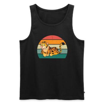 amurtiger tigerkäfig großkatze katze asien tiger - Männer Premium Bio Tank Top - Schwarz - Vorne - AI Model Male 178 light (178cm)