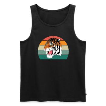 amurtiger tigerkäfig großkatze katze asien tiger - Männer Premium Bio Tank Top - Schwarz - Vorne - AI Model Male 178 light (178cm)