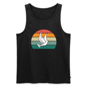 Pigeon feather pigeon flight pigeon flock pigeons - Men's Premium Organic Tank Top - black - Front - AI Model Male 178 light (178cm)