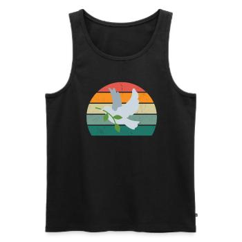 Pigeon feather pigeon flight pigeon flock pigeons - Men's Premium Organic Tank Top - black - Front - AI Model Male 178 light (178cm)