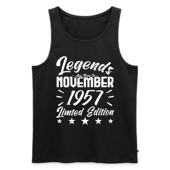 Legenden werden im November 1957 Jubiläumsgeschenk geboren - Männer Premium Bio Tank Top - Schwarz - Vorne - Michal (187cm)