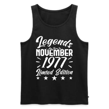 Legenden werden im November 1977 geboren Jubiläumsgeschenk - Männer Premium Bio Tank Top - Schwarz - Vorne - Michal (187cm)