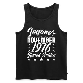 Legends are born in NOVEMBER 1976 anniversary gift - Débardeur bio Premium Homme - noir - Devant - Michal (187cm)