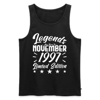 Legenden werden im November 1997 Jubiläumsgeschenk geboren - Männer Premium Bio Tank Top - Schwarz - Vorne - Michal (187cm)