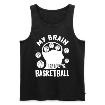 Le joueur de basket-ball My Brain est un cadeau de basketball à 80% - Débardeur bio Premium Homme - noir - Devant - Michal (187cm)