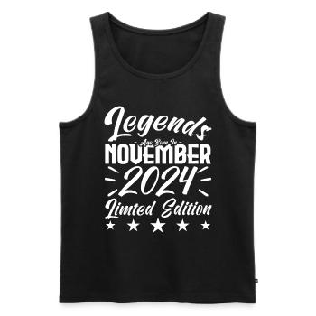 Legends are born in NOVEMBER 2024 anniversary gift - Men's Premium Organic Tank Top - black - Front - Michal (187cm)
