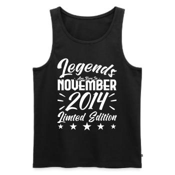 Legenden werden im Jubiläumsgeschenk November 2014 geboren - Männer Premium Bio Tank Top - Schwarz - Vorne - Michal (187cm)