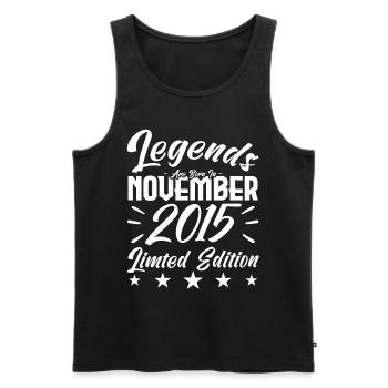 Legenden werden im Jubiläumsgeschenk November 2015 geboren - Männer Premium Bio Tank Top - Schwarz - Vorne - AI Model Male 178 light (178cm)