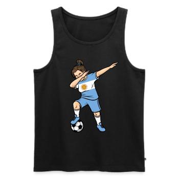 Dabbing Footballeuse Filles Argentine Football - Débardeur bio Premium Homme - noir - Devant - Michal (187cm)