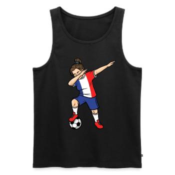 Dabbing Footballeuse Filles France Football - Débardeur bio Premium Homme - noir - Devant - Michal (187cm)