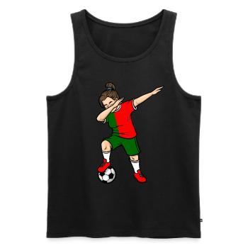 Dabbing Joueur de Football Fille Portugal Football - Débardeur bio Premium Homme - noir - Devant - Michal (187cm)