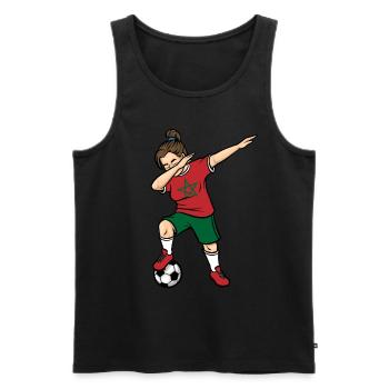 Dabbing Footballeuse Filles Maroc Football - Débardeur bio Premium Homme - noir - Devant - Michal (187cm)