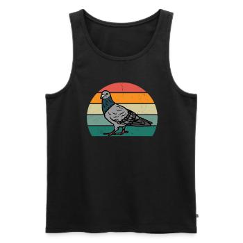 Pigeon feather pigeon flight pigeon flock pigeons - Men's Premium Organic Tank Top - black - Front - AI Model Male 178 light (178cm)