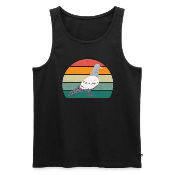 Pigeon feather pigeon flight pigeon flock pigeons - Men's Premium Organic Tank Top - black - Front - AI Model Male 178 light (178cm)