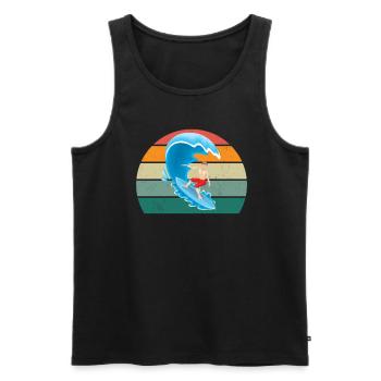 surfer surfer vague surf vagues surf vagues surf - Débardeur bio Premium Homme - noir - Devant - AI Model Male 178 light (178cm)