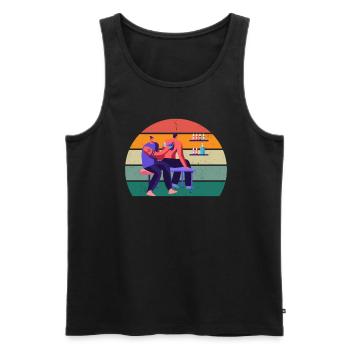 Tatoo Tattoo Tattoowierer Tattowierer Body Art - Men's Premium Organic Tank Top - black - Front - Michal (187cm)