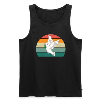 Pigeon feather pigeon flight pigeon flock pigeons - Men's Premium Organic Tank Top - black - Front - AI Model Male 178 light (178cm)