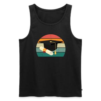 Studying Student Studies Degree Bachelor University - Men's Premium Organic Tank Top - black - Front - AI Model Male 178 light (178cm)