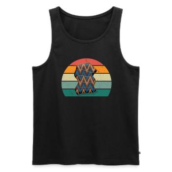knitting knitter seamstressin sewing sewing needle - Men's Premium Organic Tank Top - black - Front - AI Model Male 178 light (178cm)