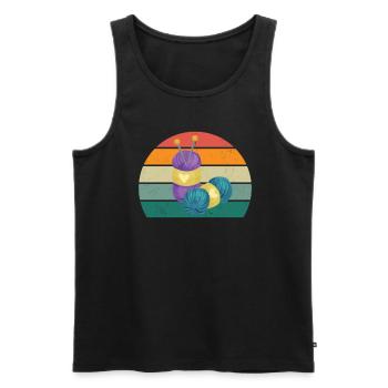 knitting knitter seamstressin sewing sewing needle - Men's Premium Organic Tank Top - black - Front - Michal (187cm)