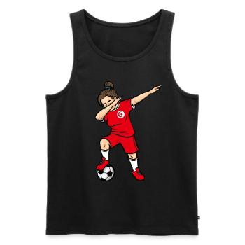 Dabbing Soccer Player Girls Tunisia Soccer - Men's Premium Organic Tank Top - black - Front - Michal (187cm)