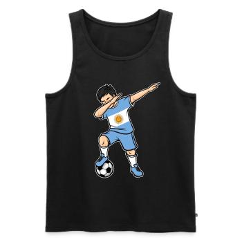Dabbing Joueur de football Garçons Argentine Football - Débardeur bio Premium Homme - noir - Devant - Michal (187cm)