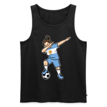 Dabbing Footballeuse Filles Argentine Football - Débardeur bio Premium Homme - noir - Devant - Michal (187cm)