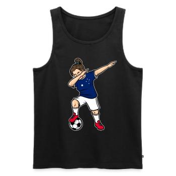 Dabbing Soccer Player Girls Australia Soccer - Men's Premium Organic Tank Top - black - Front - Michal (187cm)
