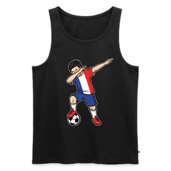 Dabbing Joueur de football Garçon France Football - Débardeur bio Premium Homme - noir - Devant - Michal (187cm)