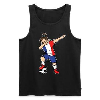 Dabbing Footballeuse Filles France Football - Débardeur bio Premium Homme - noir - Devant - Michal (187cm)