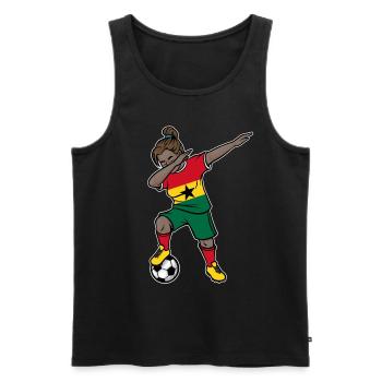 Dabbing Footballeuse Filles Ghana Soccer - Débardeur bio Premium Homme - noir - Devant - Michal (187cm)