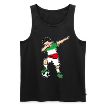 Dabbing Football Player Young Iran Football - Men's Premium Organic Tank Top - black - Front - Michal (187cm)