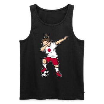 Dabbing Joueur de Football Fille Japon Football - Débardeur bio Premium Homme - noir - Devant - Michal (187cm)