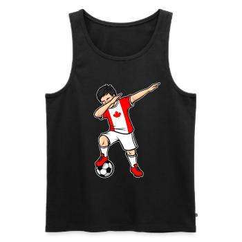 Dabbing Soccer Player Boy Canada Soccer - Débardeur bio Premium Homme - noir - Devant - Michal (187cm)