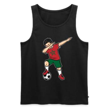 Dabbing Joueur de football garçon Maroc Football - Débardeur bio Premium Homme - noir - Devant - Michal (187cm)